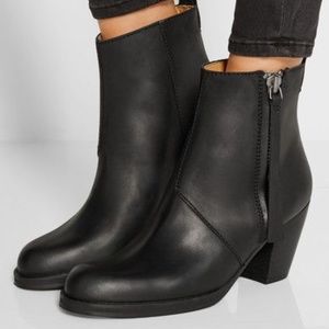 Acne Black Leather Pistola Ankle Boots